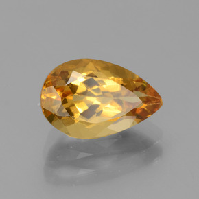2.18 ct Gold Golden Beryl Stone, Natural Golden Beryl in Pear Facet Shape for Sale