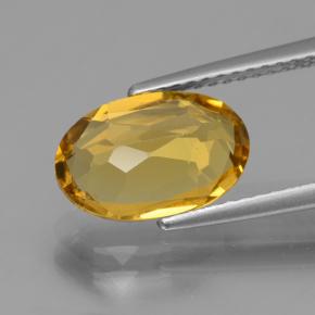 Golden Beryl Gemstone in 11.1 x 7.3 mm Size for Sale, Golden Beryl Stone in Deep Golden Orange Color