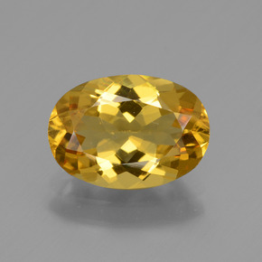 1.85 ct Gold Golden Beryl Gemstone, Golden Beryl Gem in Oval Facet Shape for Sale.
