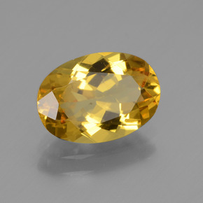 1.85 ct Gold Golden Beryl Stone, Natural Golden Beryl in Oval Facet Shape for Sale