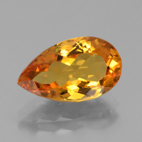 3.16 ct Gold Golden Beryl Gemstone, Golden Beryl Gem in Pear Facet Shape for Sale.