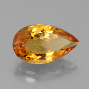 3.16 ct Gold Golden Beryl Stone, Natural Golden Beryl in Pear Facet Shape for Sale