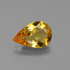 1.18 ct Gold Golden Beryl Gemstone, Golden Beryl Gem in Pear Facet Shape for Sale.