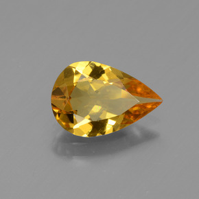 1.18 ct Gold Golden Beryl Stone, Natural Golden Beryl in Pear Facet Shape for Sale