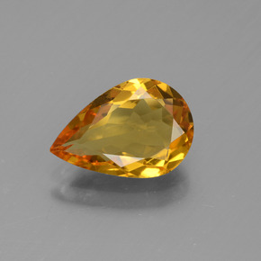 1.39 ct Gold Golden Beryl Gemstone, Golden Beryl Gem in Pear Facet Shape for Sale.