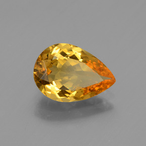 1.55 ct Gold Golden Beryl Stone, Natural Golden Beryl in Pear Facet Shape for Sale
