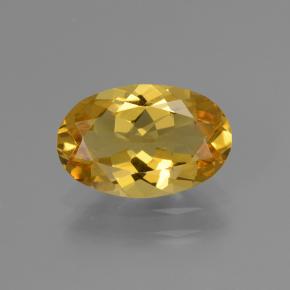 1.74 ct Yellow Golden Beryl Gemstone, Golden Beryl Gem in Oval Facet Shape for Sale.