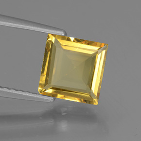 1.50 ct Gold Golden Beryl Stone, Natural Golden Beryl in Square Facet Shape for Sale