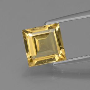 1.33 ct Yellow Golden Beryl Gemstone, Golden Beryl Gem in Square Facet Shape for Sale.