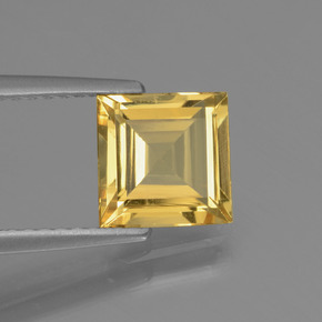 1.33 ct Yellow Golden Beryl Stone, Natural Golden Beryl in Square Facet Shape for Sale
