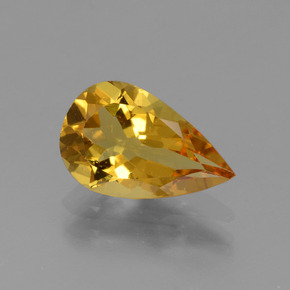1.62 ct Yellow Golden Beryl Gemstone, Golden Beryl Gem in Pear Facet Shape for Sale.
