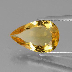 1.94 ct Yellow Golden Beryl Stone, Natural Golden Beryl in Pear Facet Shape for Sale