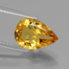 2.33 ct Gold Golden Beryl Gemstone, Golden Beryl Gem in Pear Facet Shape for Sale.