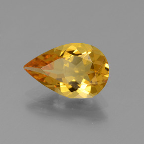 1.54 ct Gold Golden Beryl Stone, Natural Golden Beryl in Pear Facet Shape for Sale