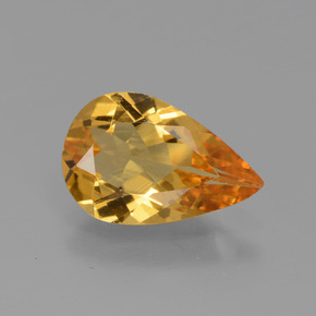 1.38 ct Gold Golden Beryl Gemstone, Golden Beryl Gem in Pear Facet Shape for Sale.