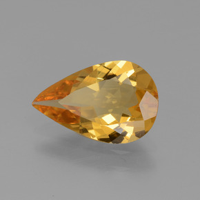1.38 ct Gold Golden Beryl Stone, Natural Golden Beryl in Pear Facet Shape for Sale