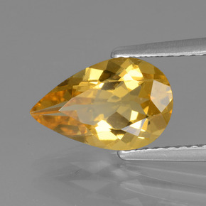 1.65 ct Yellow Golden Beryl Stone, Natural Golden Beryl in Pear Facet Shape for Sale