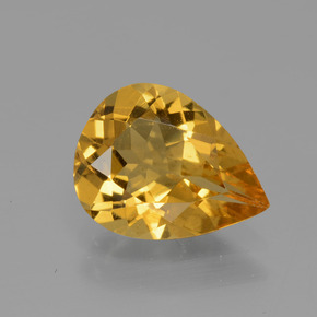 1.60 ct Gold Golden Beryl Gemstone, Golden Beryl Gem in Pear Facet Shape for Sale.