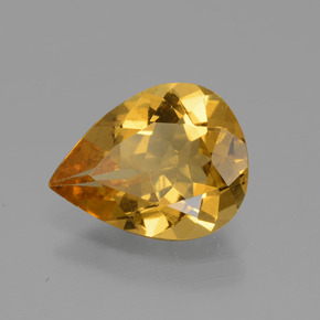 1.60 ct Gold Golden Beryl Stone, Natural Golden Beryl in Pear Facet Shape for Sale