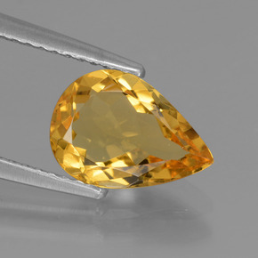 1.61 ct Yellow Golden Beryl Gemstone, Golden Beryl Gem in Pear Facet Shape for Sale.