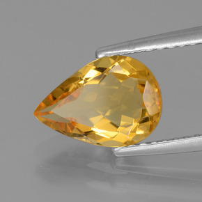 1.61 ct Yellow Golden Beryl Stone, Natural Golden Beryl in Pear Facet Shape for Sale