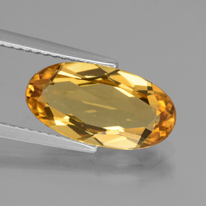 2.84 ct Gold Golden Beryl Gemstone, Golden Beryl Gem in Oval Facet Shape for Sale.