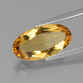 2.84 ct Gold Golden Beryl Stone, Natural Golden Beryl in Oval Facet Shape for Sale