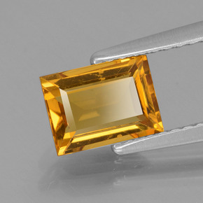 1.03 ct Gold Golden Beryl Stone, Natural Golden Beryl in Baguette Facet Shape for Sale