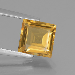 1.46 ct Gold Golden Beryl Gemstone, Golden Beryl Gem in Square Facet Shape for Sale.