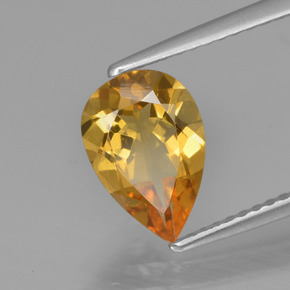 1.38 ct Gold Golden Beryl Stone, Natural Golden Beryl in Pear Facet Shape for Sale