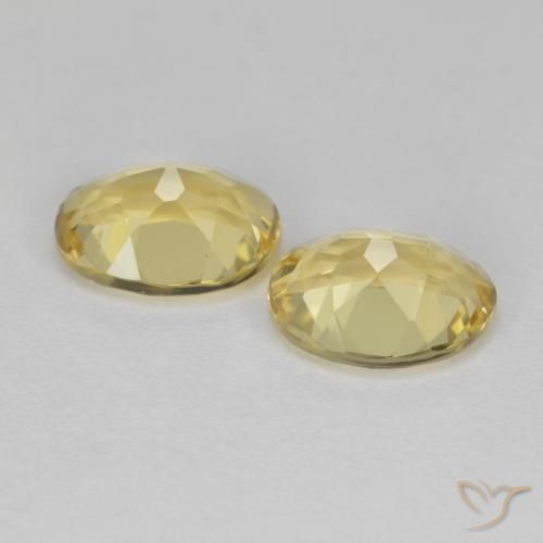 Golden Beryl Gemstones in 9 x 7 mm (calibrated) Size for Sale, Golden Beryl Stones in Dijon Yellow Color
