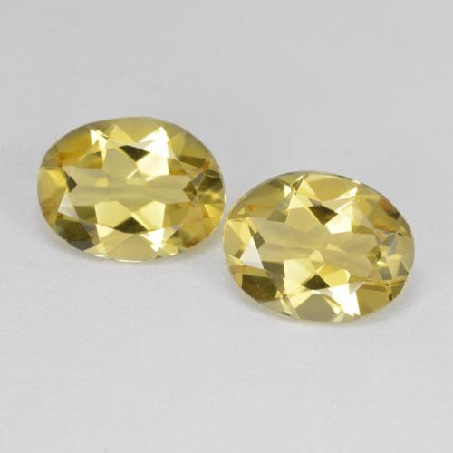 3.12 ctw Yellow Golden Beryl Gemstones, Golden Beryl Gems in Oval Facet Shape for Sale.