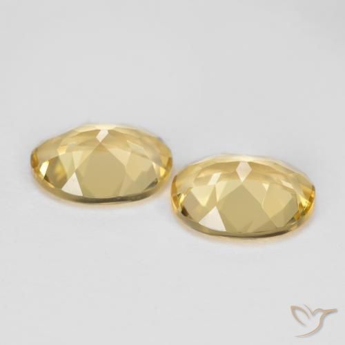 Golden Beryl Gemstones in 9 x 7 mm (calibrated) Size for Sale, Golden Beryl Stones in Warm Yellow Color
