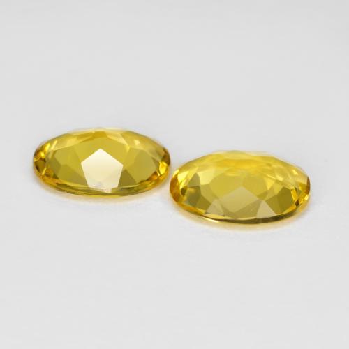 Golden Beryl Gemstones in 8.8 x 6.7 mm Size for Sale, Golden Beryl Stones in Deep Yellow Color