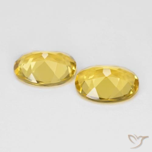 Golden Beryl Gemstones in 9 x 7 mm (calibrated) Size for Sale, Golden Beryl Stones in Yellowish Gold Color