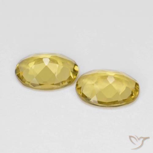 Golden Beryl Gemstones in 9 x 7 mm (calibrated) Size for Sale, Golden Beryl Stones in Medium Yellow Color