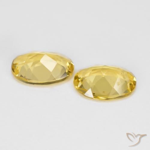 Golden Beryl Gemstones in 9 x 7 mm (calibrated) Size for Sale, Golden Beryl Stones in Medium Yellow Color