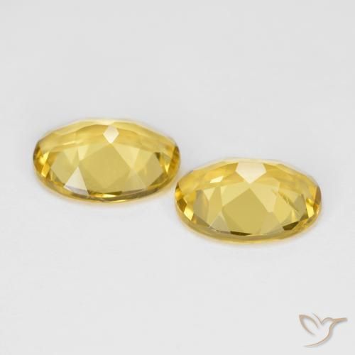 Golden Beryl Gemstones in 9 x 7 mm (calibrated) Size for Sale, Golden Beryl Stones in Honey Yellow Color