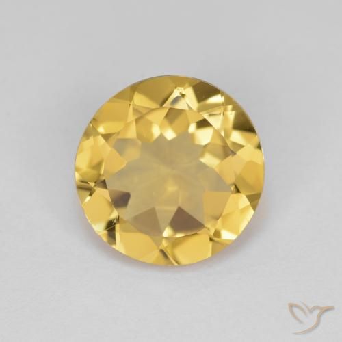 2.8 ct Round Cut Golden Beryl, 10.2 mm From Brazil, Photo A
