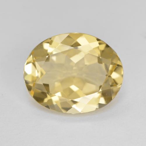 12.1 x 9.9mm Oval Yellow Golden Beryl from Brazil, Weight of 3.88ct, Natural untreated Gemstone in VVS-VS Clarity, 1pc Oval Facet Golden Beryl - Color: Light Gold, Mohs Hardness of 7.5 - 8 suitable for daily wear jewelry, Photo A