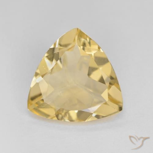 3.19 ct Trillion Cut Golden Beryl, 11.2 x 11 mm From Brazil, Photo A