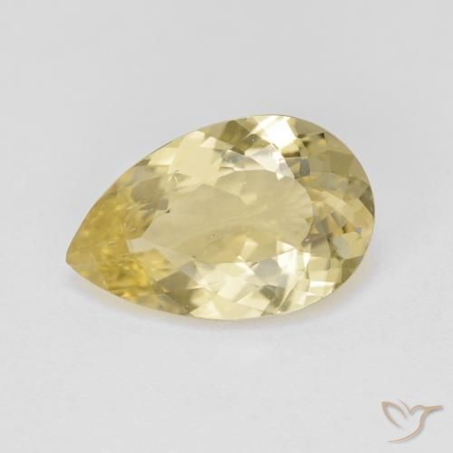 3.2 ct Pear Cut Golden Beryl, 13.5 x 8.7 mm From Brazil, Photo A
