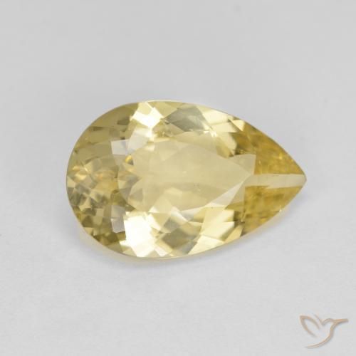 3.20 ct Yellow Golden Beryl Stone, Natural Golden Beryl in Pear Facet Shape for Sale