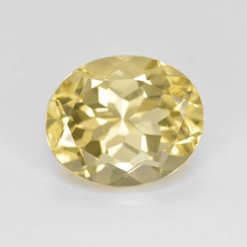 Light Yellow Golden Beryl Gem - 5.2ct Oval Facet (ID: 575434)