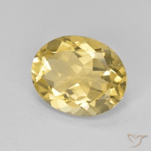 3.37 ct Golden Golden Beryl Stone, Natural Golden Beryl in Oval Facet Shape for Sale