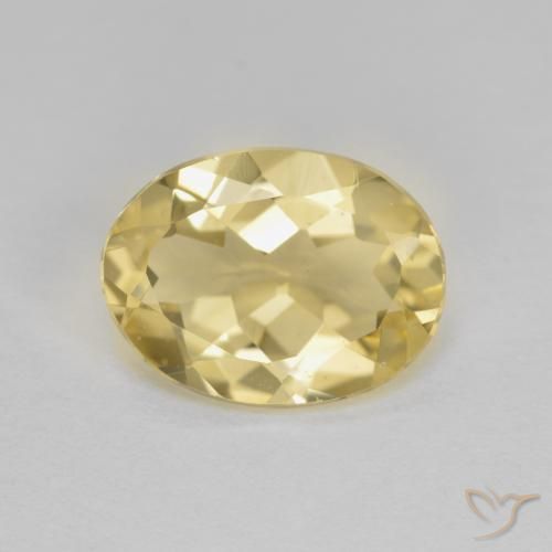 1.73 ct Oval Cut Golden Beryl, 10 x 7.5 mm From Brazil, Photo A