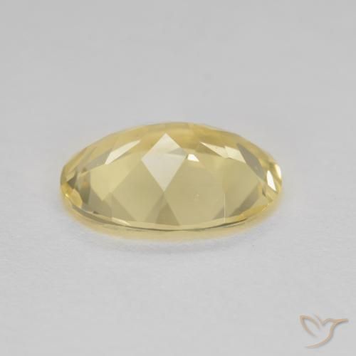 Golden Beryl Gemstone in 10 x 7.5 mm Size for Sale, Golden Beryl Stone in Dijon Yellow Color