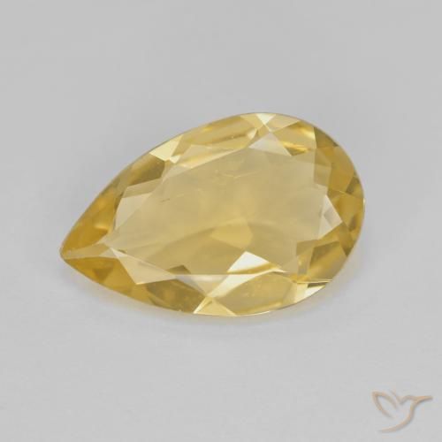 3.39 ct Pear Cut Golden Beryl, 14.2 x 9.2 mm From Brazil, Photo A