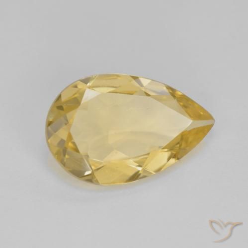 3.39 ct Yellow Golden Beryl Stone, Natural Golden Beryl in Pear Facet Shape for Sale