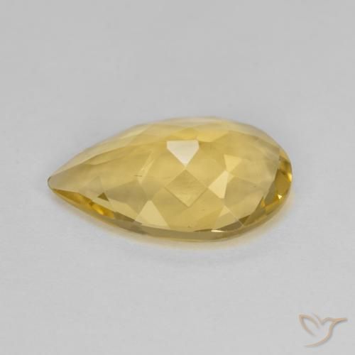 Golden Beryl Gemstone in 14.2 x 9.2 mm Size for Sale, Golden Beryl Stone in Medium Yellow Color